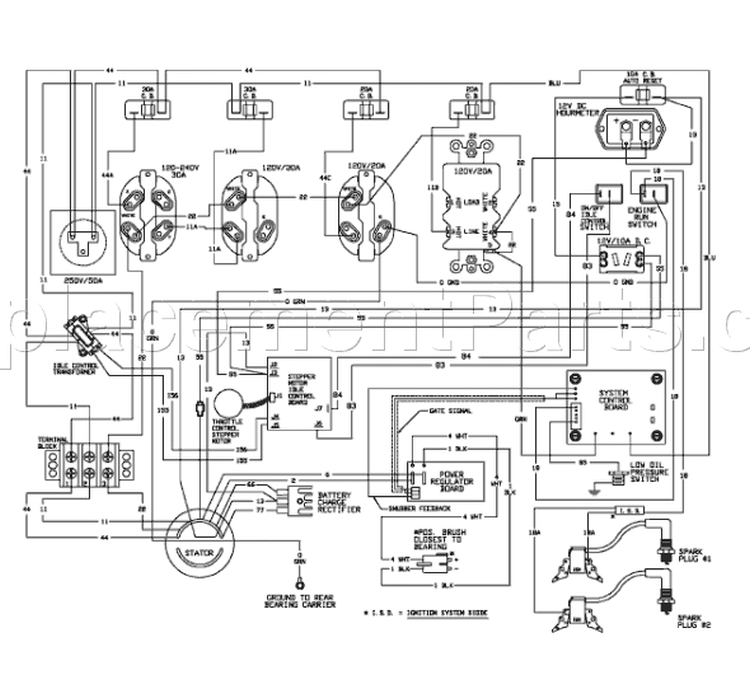 Page E Diagram and Parts List for 9809-2  Briggs and Stratton Generator